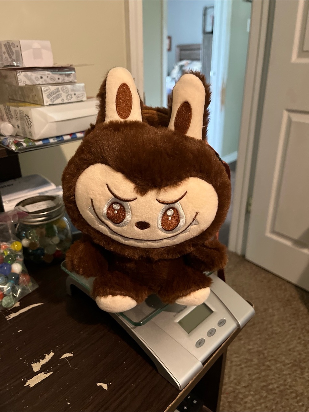 Brown Plush Kids Backpack Bag with Animal Character